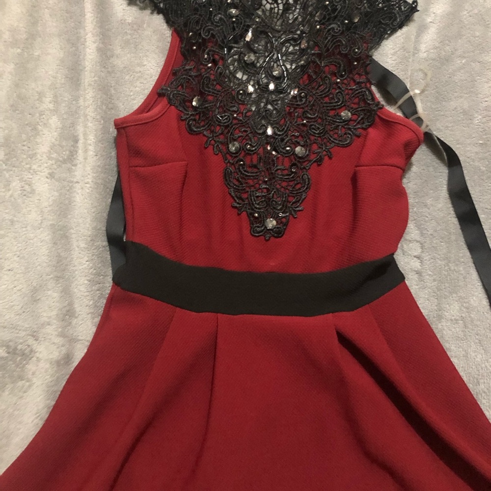 bedazzled collar dress